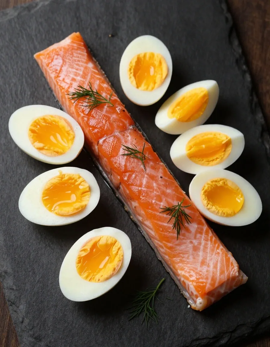 Fatty fish and egg yolks as natural vitamin D food sources